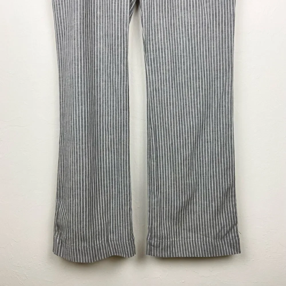Sundance Rory Striped Belted Linen Pants - Gray & White